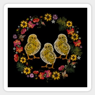 chicks wreath flower Sticker